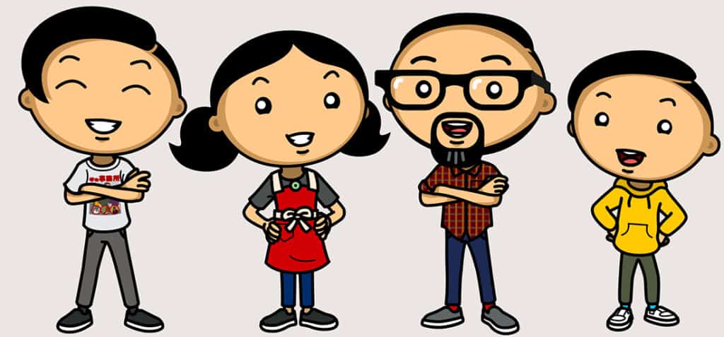 Cartoon of the Nom Nom Paleo family