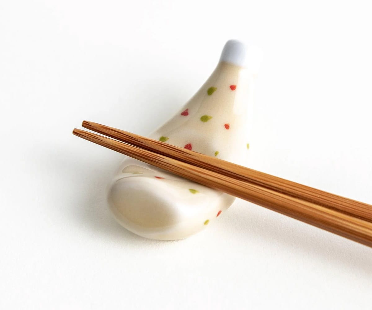 A cute tartar dressing bottle chopstick rest from JOC Goods.