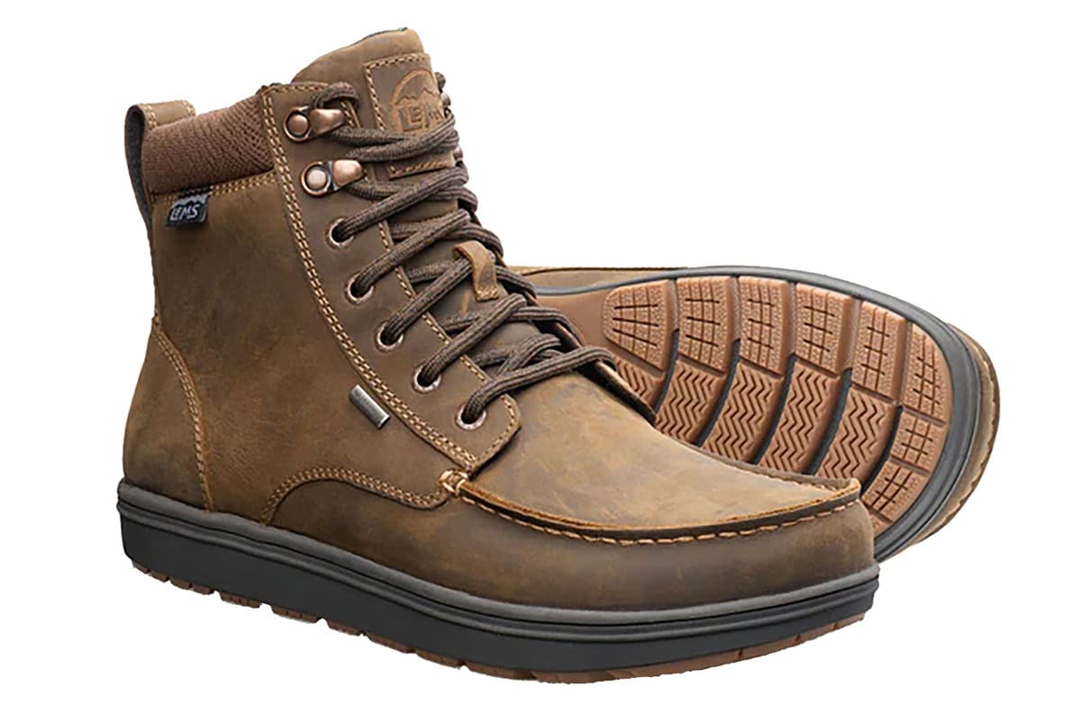 A pair of women's Lems Boulder hiking boots.