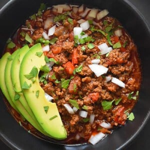 Instant Pot Ground Beef Chili by Michelle Tam https://nomnompaleo.com