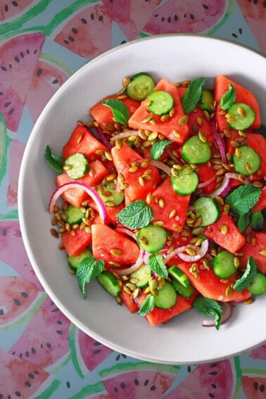 Mexican Watermelon Salad by Michelle Tam https://nomnompaleo.com