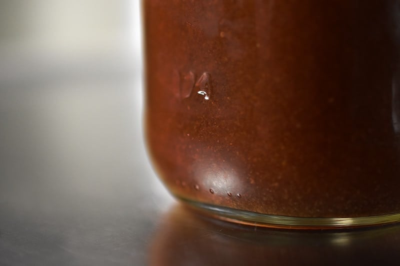 A closeup of a jar filled with All-Purpose Stir-Fry Sauce 
