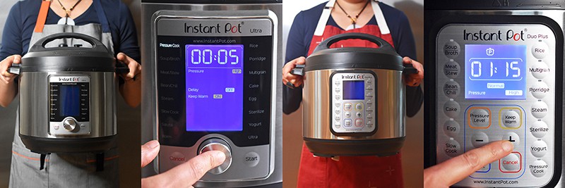 Front shots of the Instant Pot Ultra and Instant Pot Duo Plus