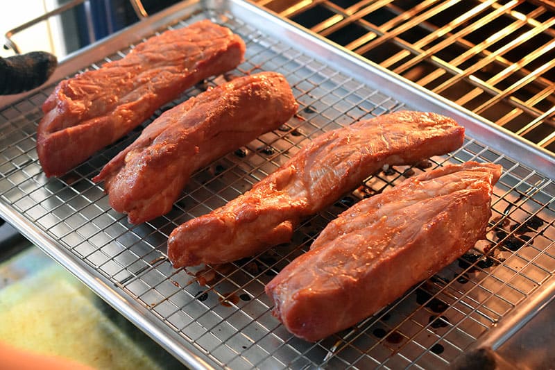 Paleo Char Siu (Chinese BBQ Pork) at the halfway point from the oven.