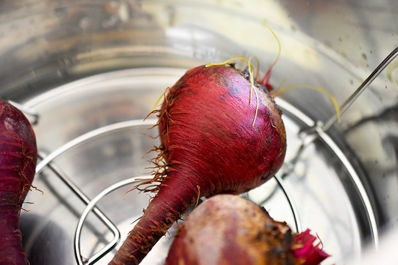 Three beets in an instant pot.