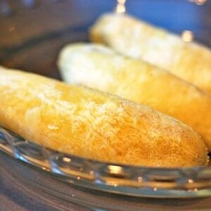 Yams cooked in the microwave.