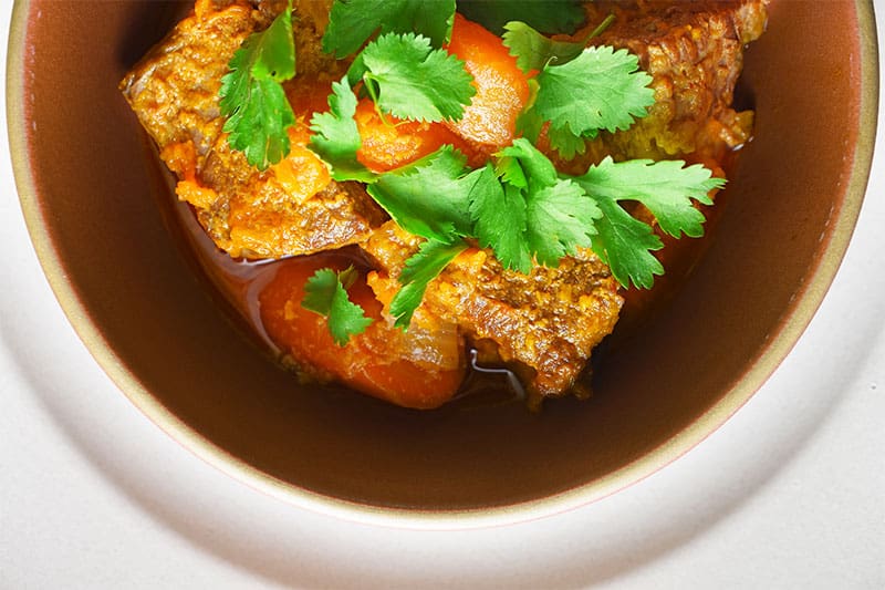 An overhead shot of Pressure Cooker Thai Beef Stew