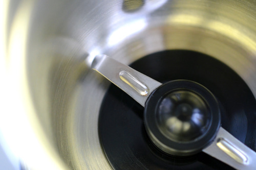 A closeup of the inside of a spice grinder.