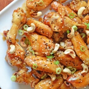 Juli Bauer's Sticky Sesame Teriyaki Chicken Wings by Michelle Tam https://nomnompaleo.com