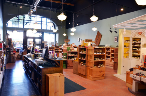 The interior of a spice store.